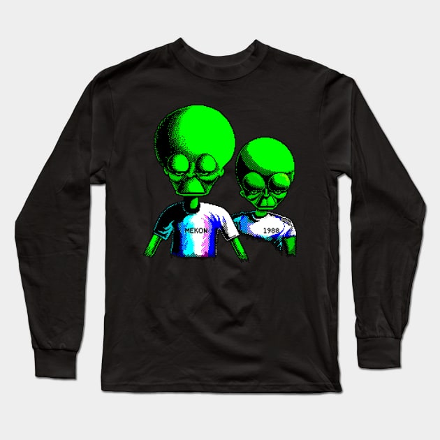 The Mekon Aliens 8 bit Art Long Sleeve T-Shirt by 8 Fists of Tees